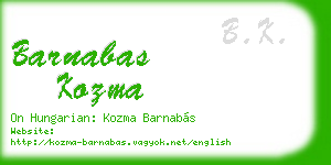 barnabas kozma business card