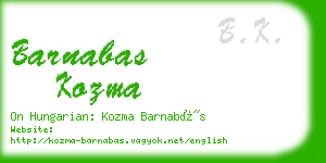 barnabas kozma business card